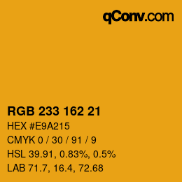 カラーコード: RGB 233 162 21 | qconv.com