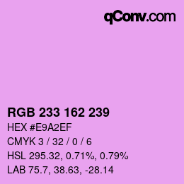 Color code: RGB 233 162 239 | qconv.com