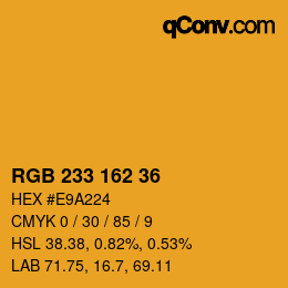 Color code: RGB 233 162 36 | qconv.com