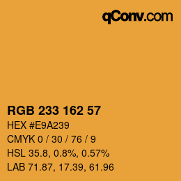 Color code: RGB 233 162 57 | qconv.com