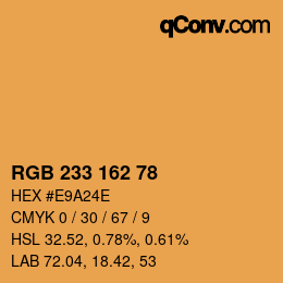 Color code: RGB 233 162 78 | qconv.com