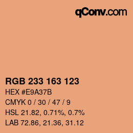 Color code: RGB 233 163 123 | qconv.com