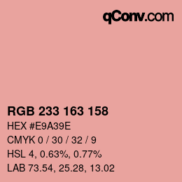 Color code: RGB 233 163 158 | qconv.com