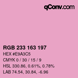 カラーコード: RGB 233 163 197 | qconv.com