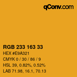 Color code: RGB 233 163 33 | qconv.com