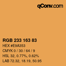 Color code: RGB 233 163 83 | qconv.com