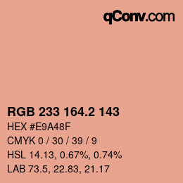 Color code: RGB 233 164.2 143 | qconv.com