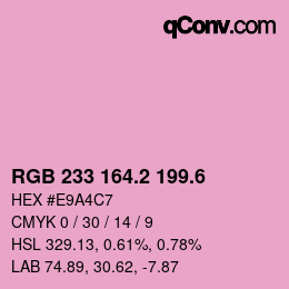 カラーコード: RGB 233 164.2 199.6 | qconv.com