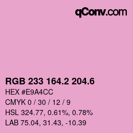 カラーコード: RGB 233 164.2 204.6 | qconv.com