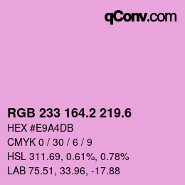カラーコード: RGB 233 164.2 219.6 | qconv.com