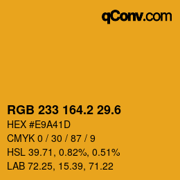 カラーコード: RGB 233 164.2 29.6 | qconv.com