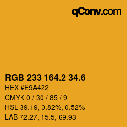 カラーコード: RGB 233 164.2 34.6 | qconv.com