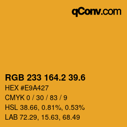 カラーコード: RGB 233 164.2 39.6 | qconv.com