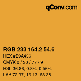 カラーコード: RGB 233 164.2 54.6 | qconv.com