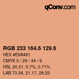 カラーコード: RGB 233 164.6 129.6 | qconv.com
