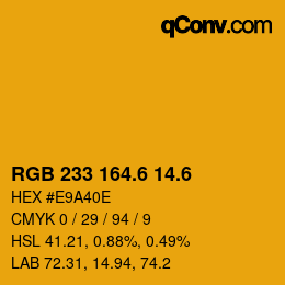 カラーコード: RGB 233 164.6 14.6 | qconv.com