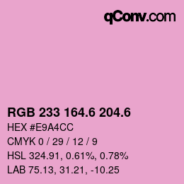 カラーコード: RGB 233 164.6 204.6 | qconv.com