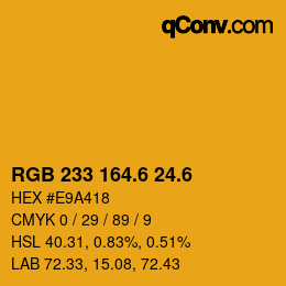 カラーコード: RGB 233 164.6 24.6 | qconv.com