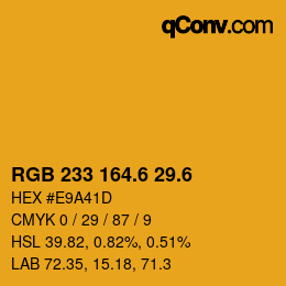 カラーコード: RGB 233 164.6 29.6 | qconv.com
