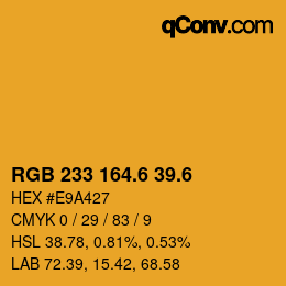 カラーコード: RGB 233 164.6 39.6 | qconv.com