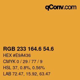 カラーコード: RGB 233 164.6 54.6 | qconv.com