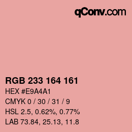 Color code: RGB 233 164 161 | qconv.com