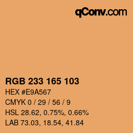 Color code: RGB 233 165 103 | qconv.com