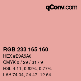 Color code: RGB 233 165 160 | qconv.com