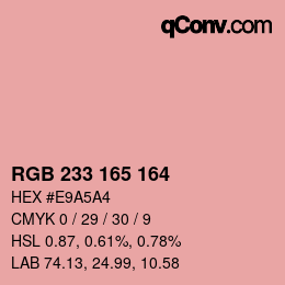 Color code: RGB 233 165 164 | qconv.com