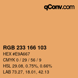 カラーコード: RGB 233 166 103 | qconv.com