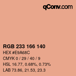 Color code: RGB 233 166 140 | qconv.com