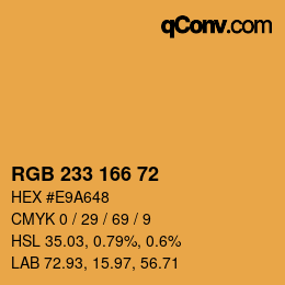 カラーコード: RGB 233 166 72 | qconv.com