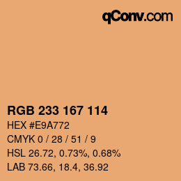 Color code: RGB 233 167 114 | qconv.com