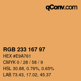 Color code: RGB 233 167 97 | qconv.com
