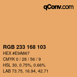 Color code: RGB 233 168 103 | qconv.com