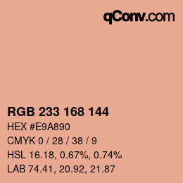 Color code: RGB 233 168 144 | qconv.com