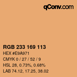Color code: RGB 233 169 113 | qconv.com