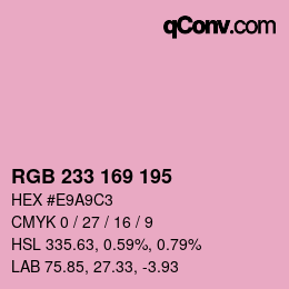 Color code: RGB 233 169 195 | qconv.com