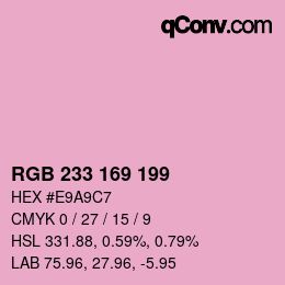 カラーコード: RGB 233 169 199 | qconv.com
