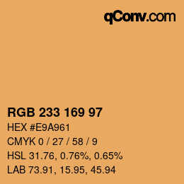 Color code: RGB 233 169 97 | qconv.com