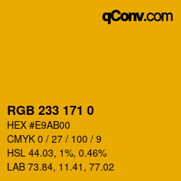 カラーコード: RGB 233 171 0 | qconv.com