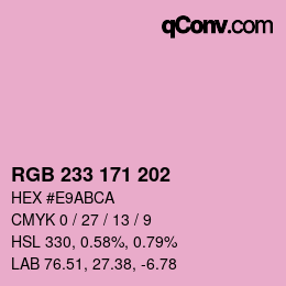 カラーコード: RGB 233 171 202 | qconv.com