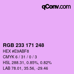 颜色代码: RGB 233 171 248 | qconv.com