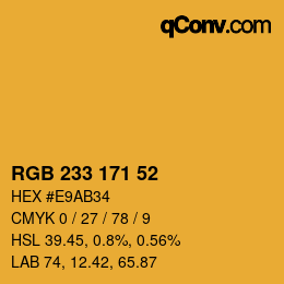 Color code: RGB 233 171 52 | qconv.com