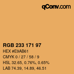 Color code: RGB 233 171 97 | qconv.com