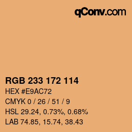 Color code: RGB 233 172 114 | qconv.com