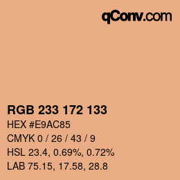 Color code: RGB 233 172 133 | qconv.com