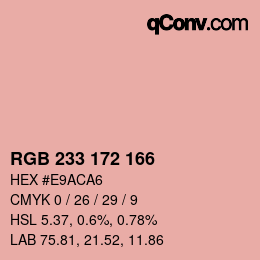 Color code: RGB 233 172 166 | qconv.com