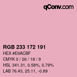 Color code: RGB 233 172 191 | qconv.com