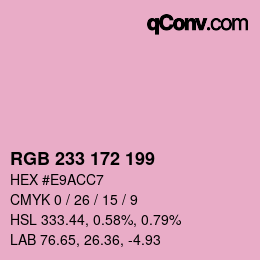 Color code: RGB 233 172 199 | qconv.com